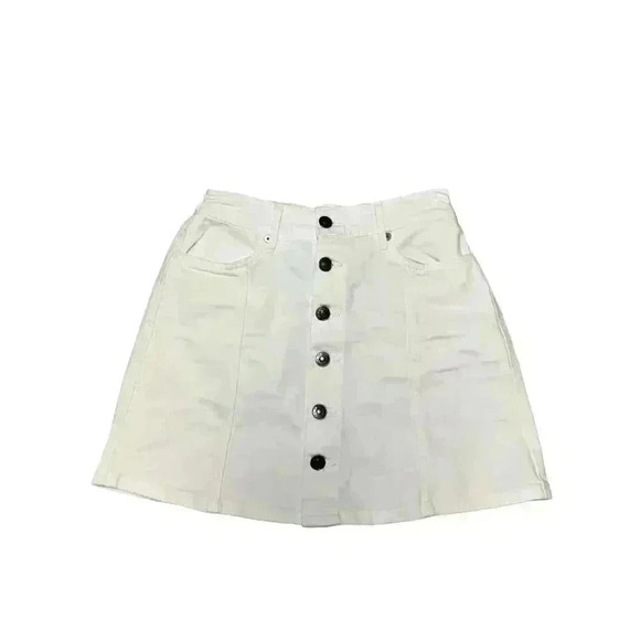 Aerie Women's Button Up Mini Skirt High Rise White Casual Size XS NWT - Picture 2 of 5